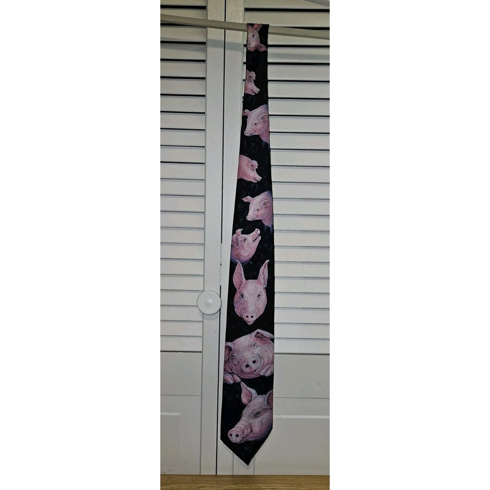 Vintage Ralph‎ Marlin & Co Original " Pig " Tie Necktie 1989 Made In The USA